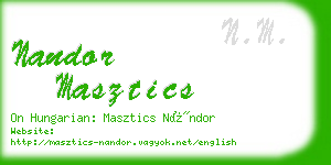 nandor masztics business card